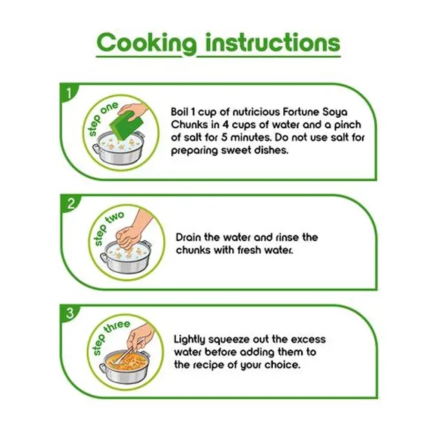 Fortune Soya Chunks - 15x More Protein Than Milk, 200 g Carton-5.webp